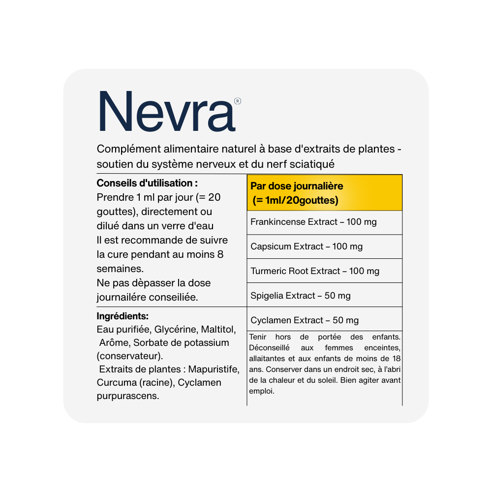 Nevra - Complexe de micronutriments naturel pour la santé des nerfs